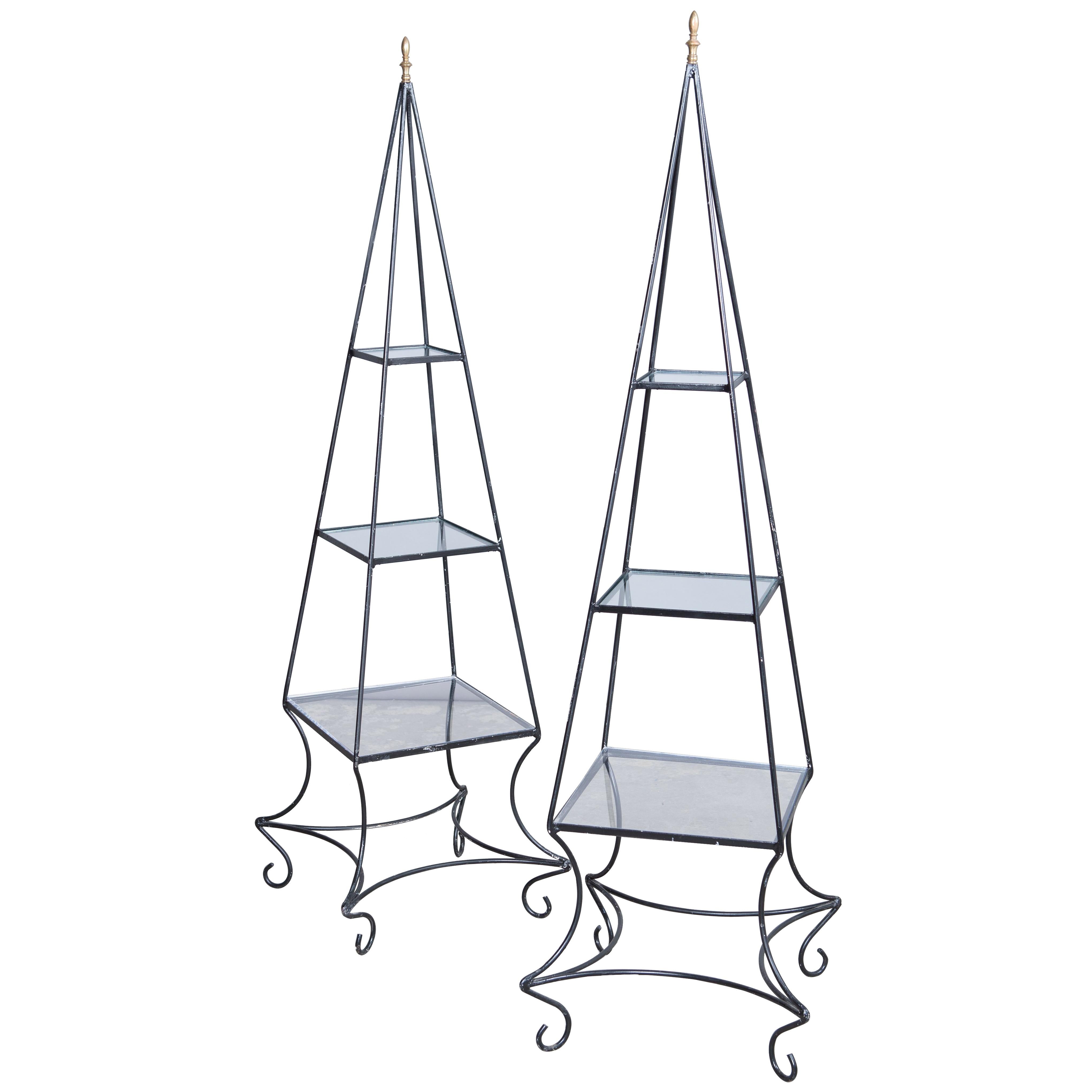 Pair of Three-Tier Iron Étagères