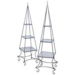 Pair of Three-Tier Iron Étagères