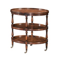 Pair of Three Tier Oval End Tables