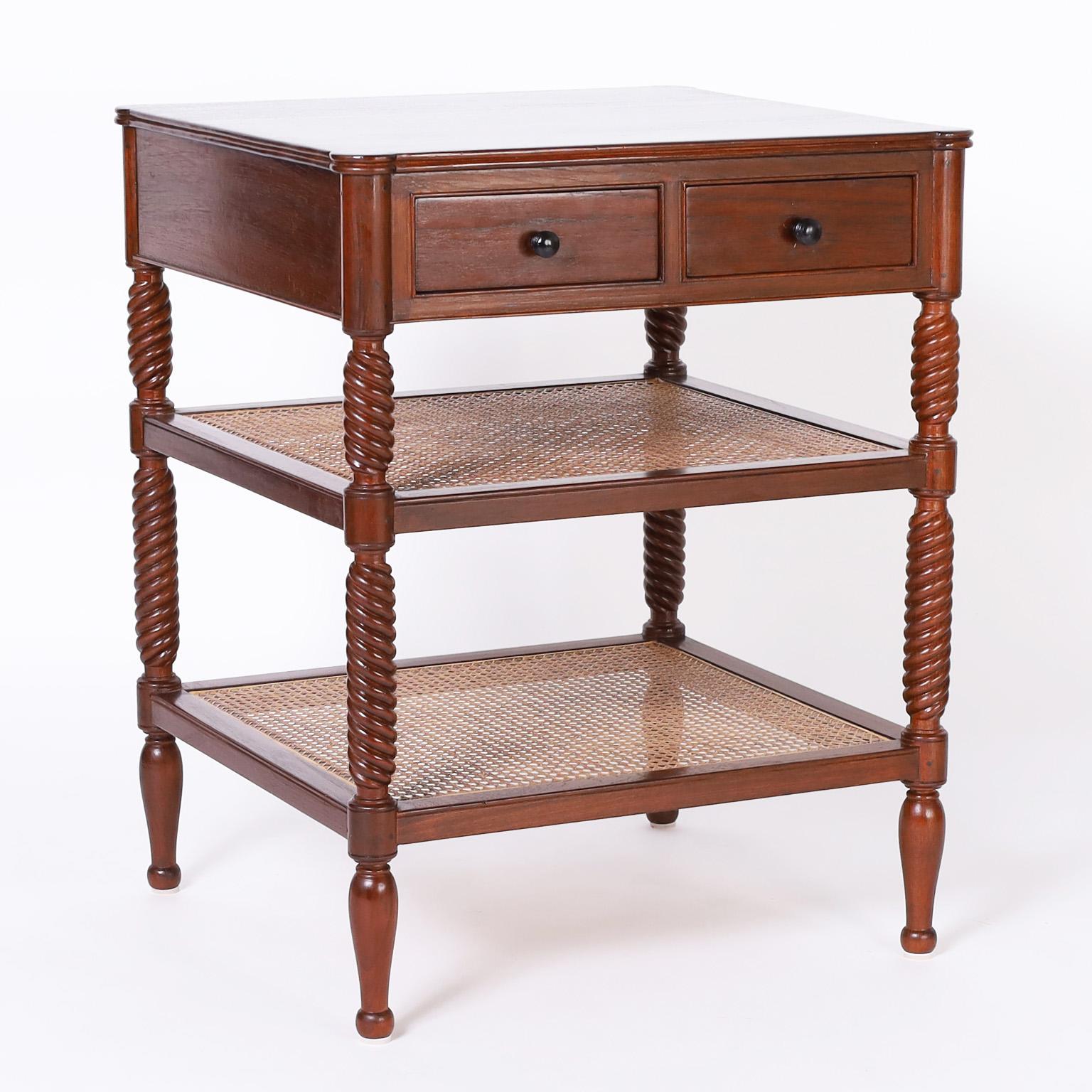 American Pair of Three Tiered Stands or Tables