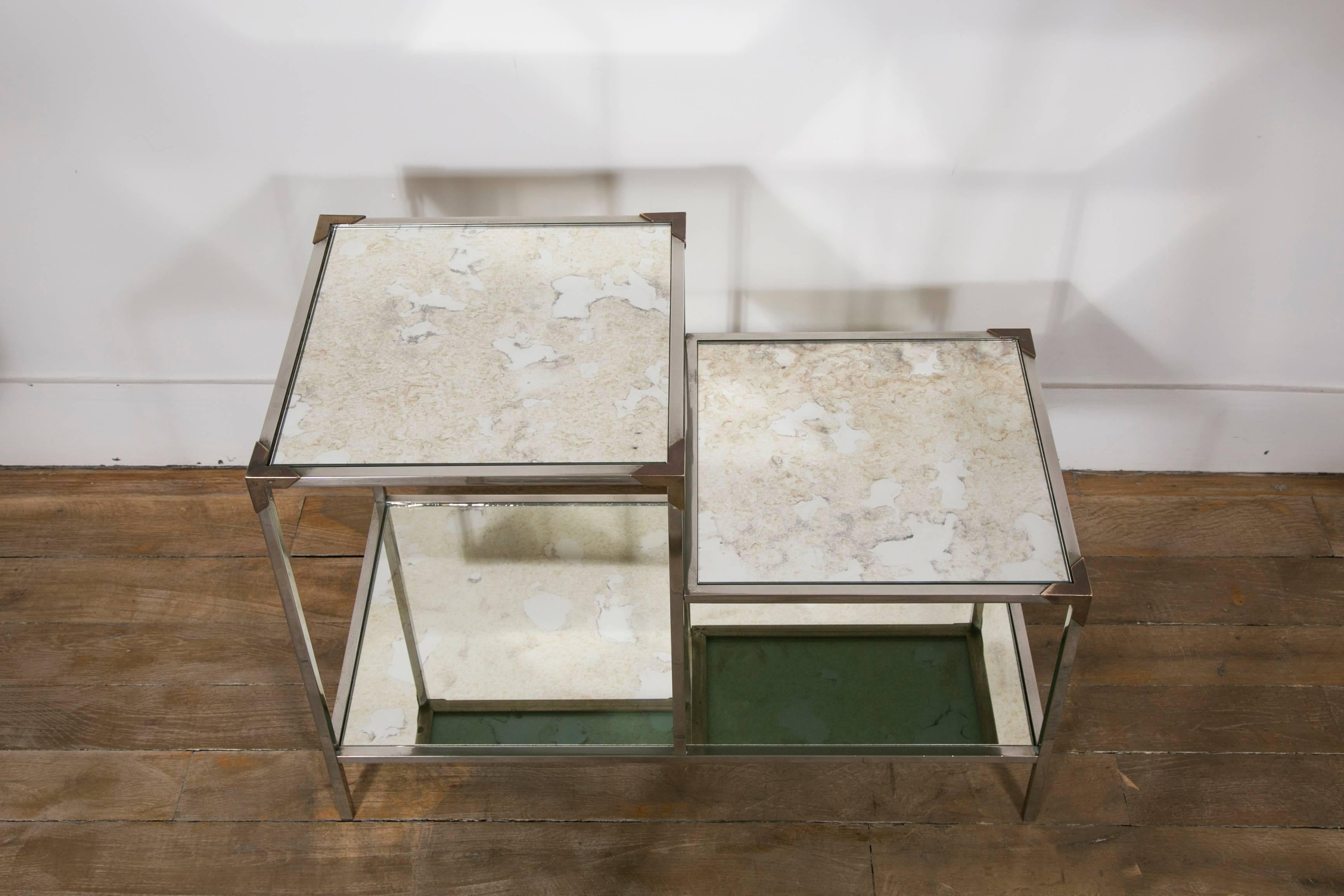 Mid-20th Century Pair of Three Tiers Tables, France, 1960