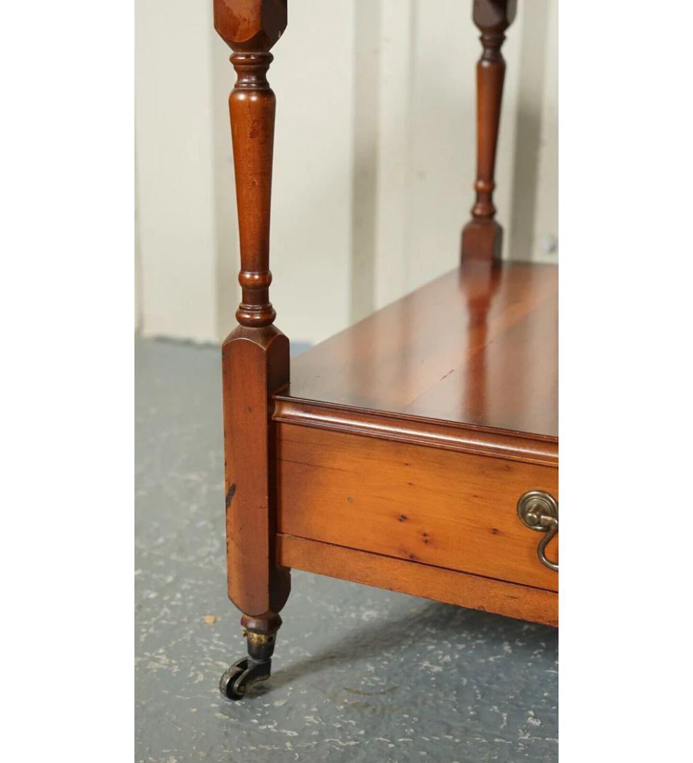 Pair of Tier Burr Yew Wood Nightstands End Lamp Bedside Tables, 1950s