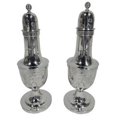 Pair of Tiffany Aesthetic Sterling Silver Salt and Pepper Shakers