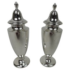 Pair of Tiffany American Modern Classical Salt & Pepper Shakers