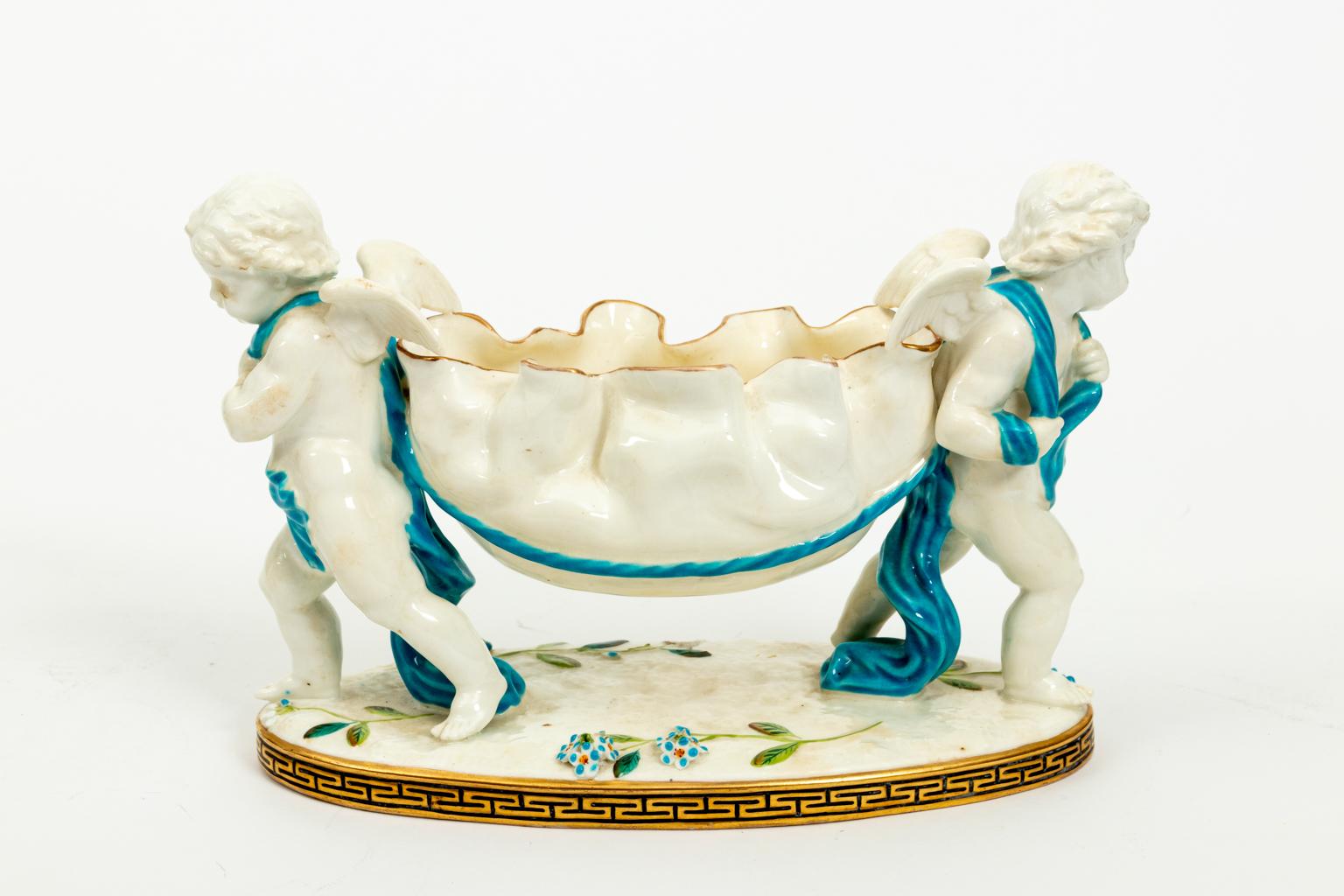 American Pair of Tiffany and Company Double Cherub Bowls, 19th Century For Sale