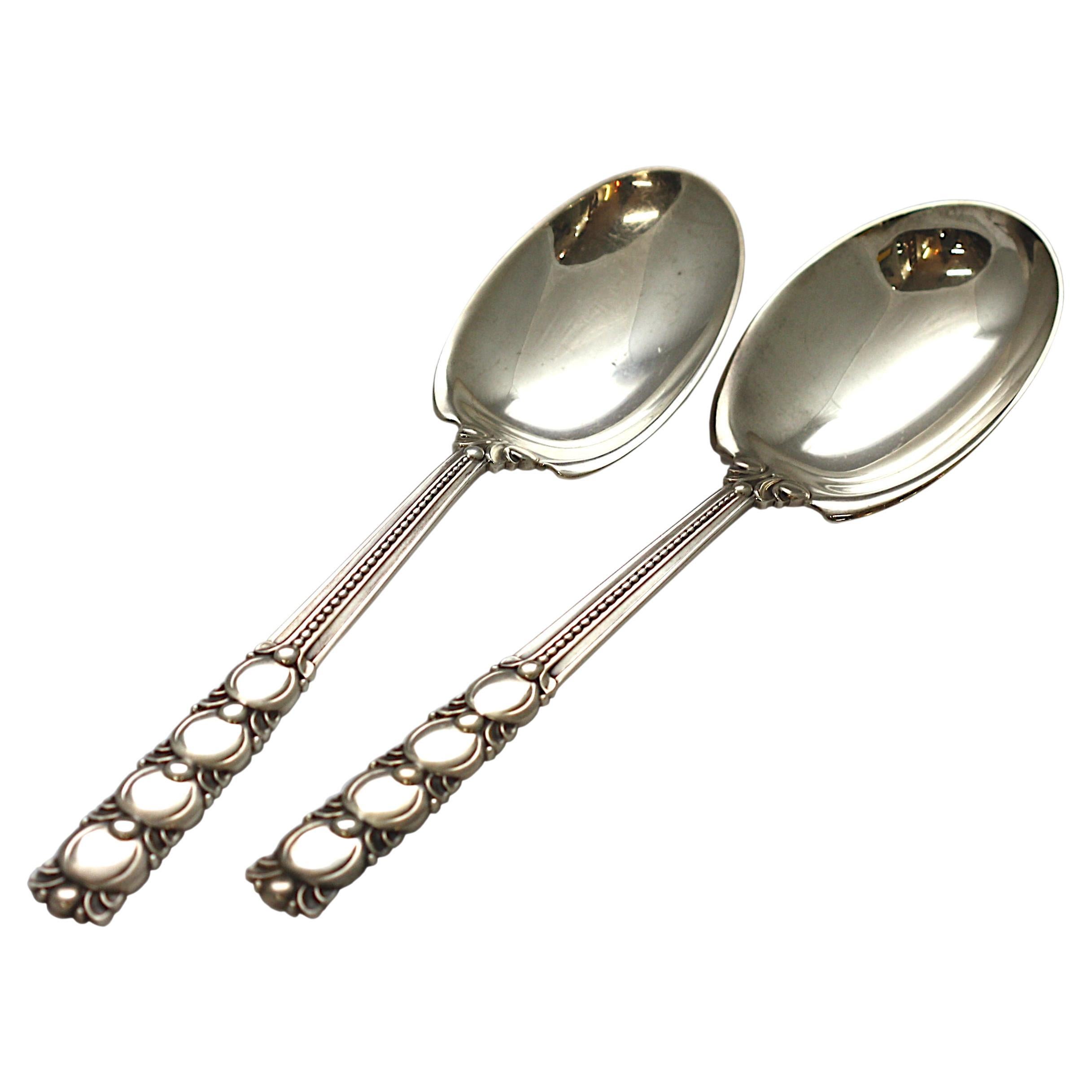 Pair of Tiffany & C0. Sterling Silver Serving Spoons For Sale