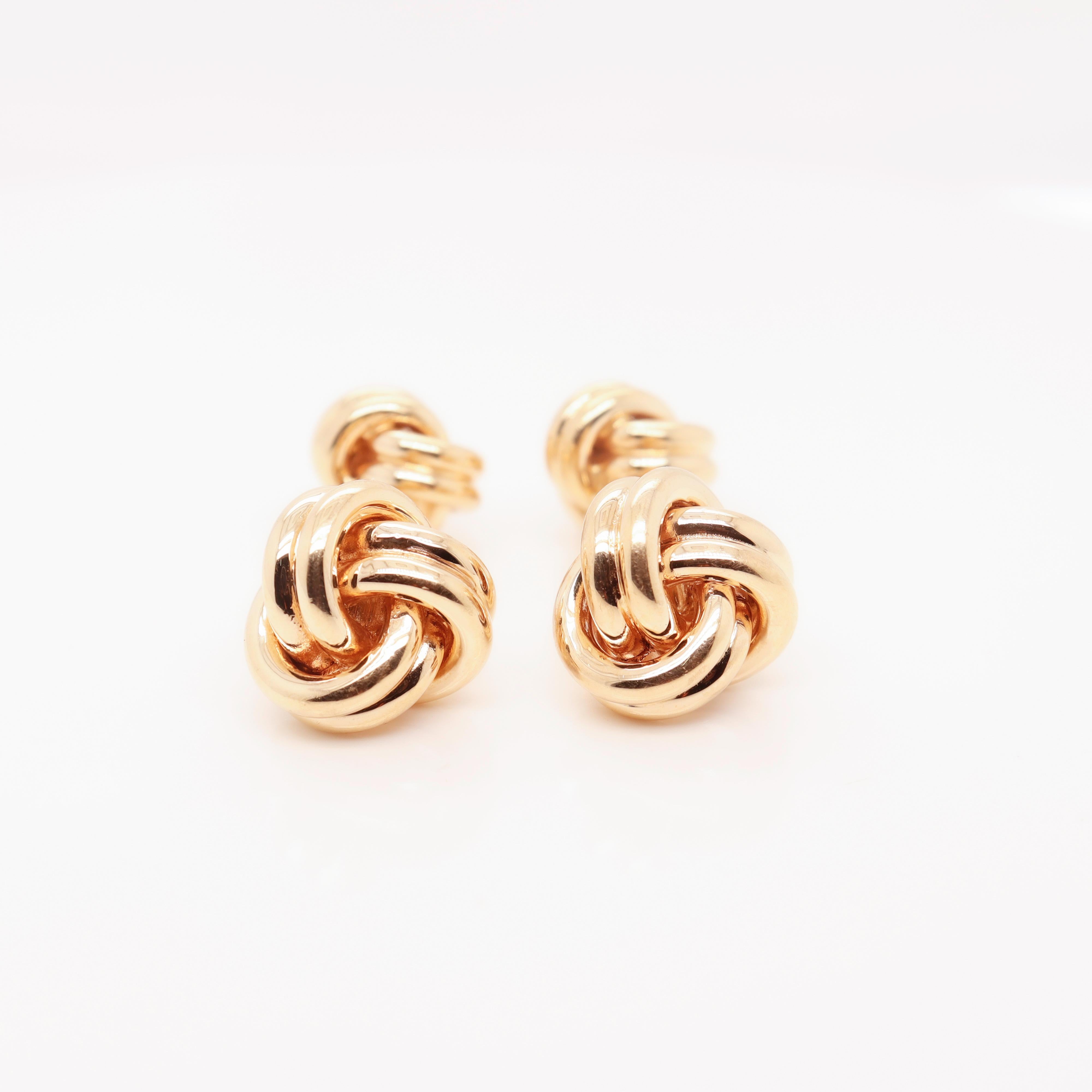 Pair of Tiffany & Co. 14k Gold Double Love Knot Cufflinks 4