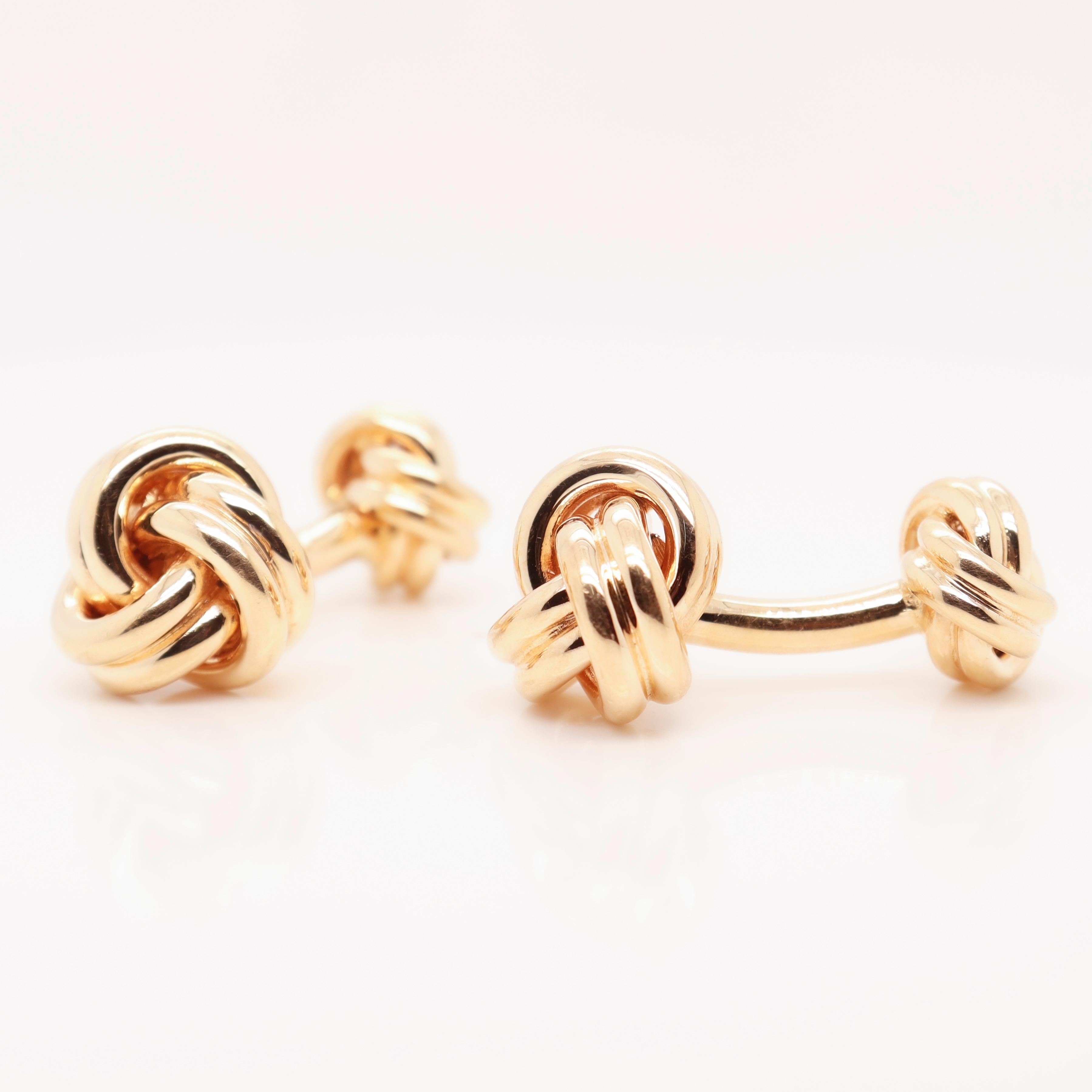 Pair of Tiffany & Co. 14k Gold Double Love Knot Cufflinks 5