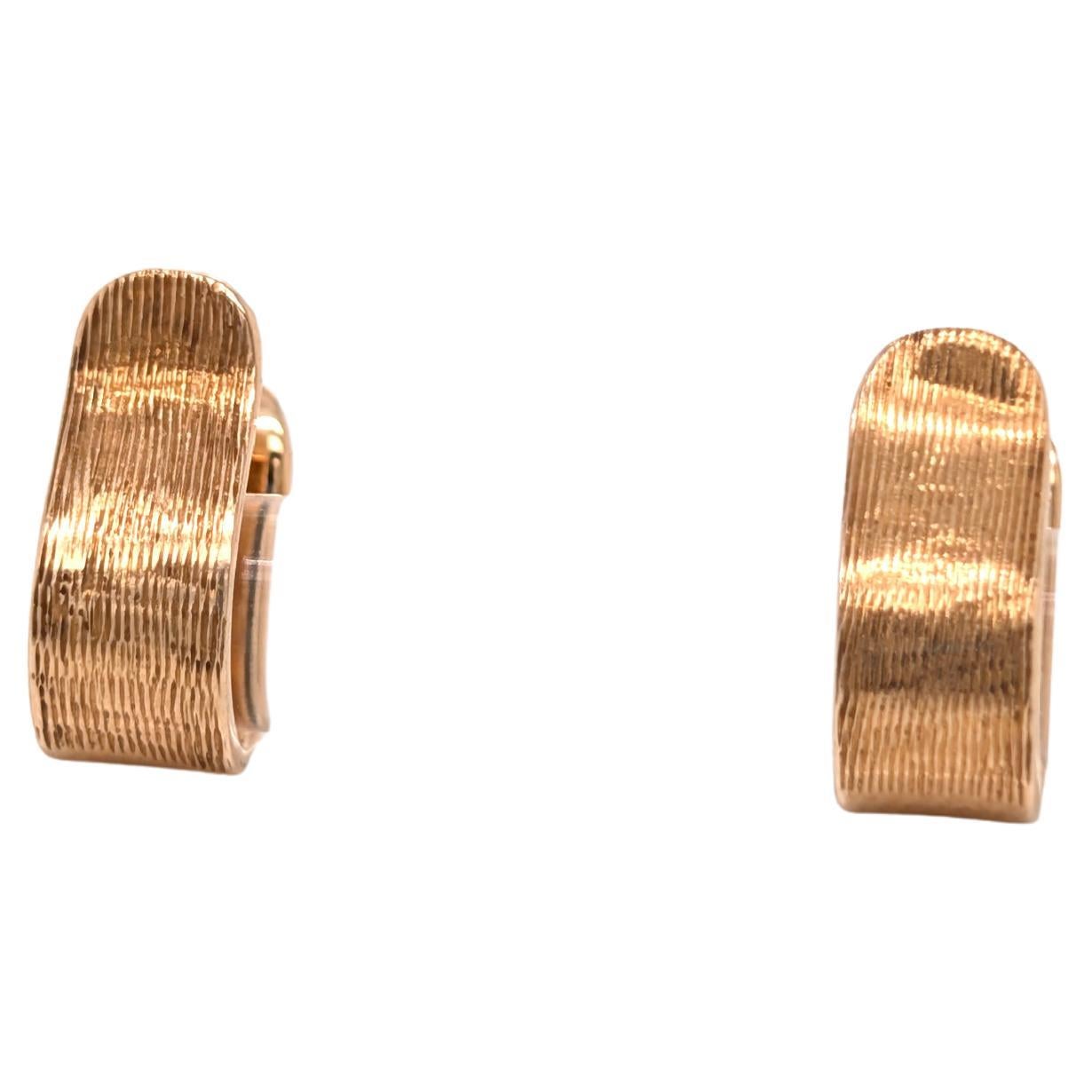 Pair of Tiffany & Co. 14k Yellow Gold Florentine Finished Ear Cuffs