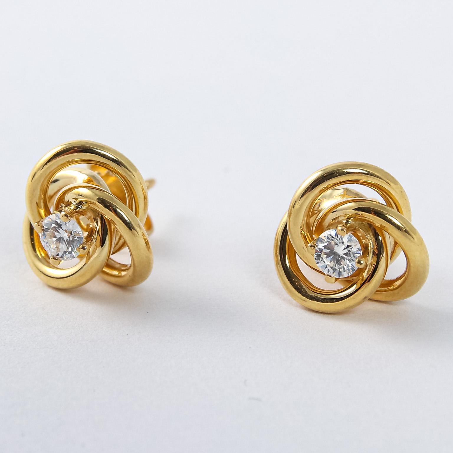 tiffany gold love knot earrings