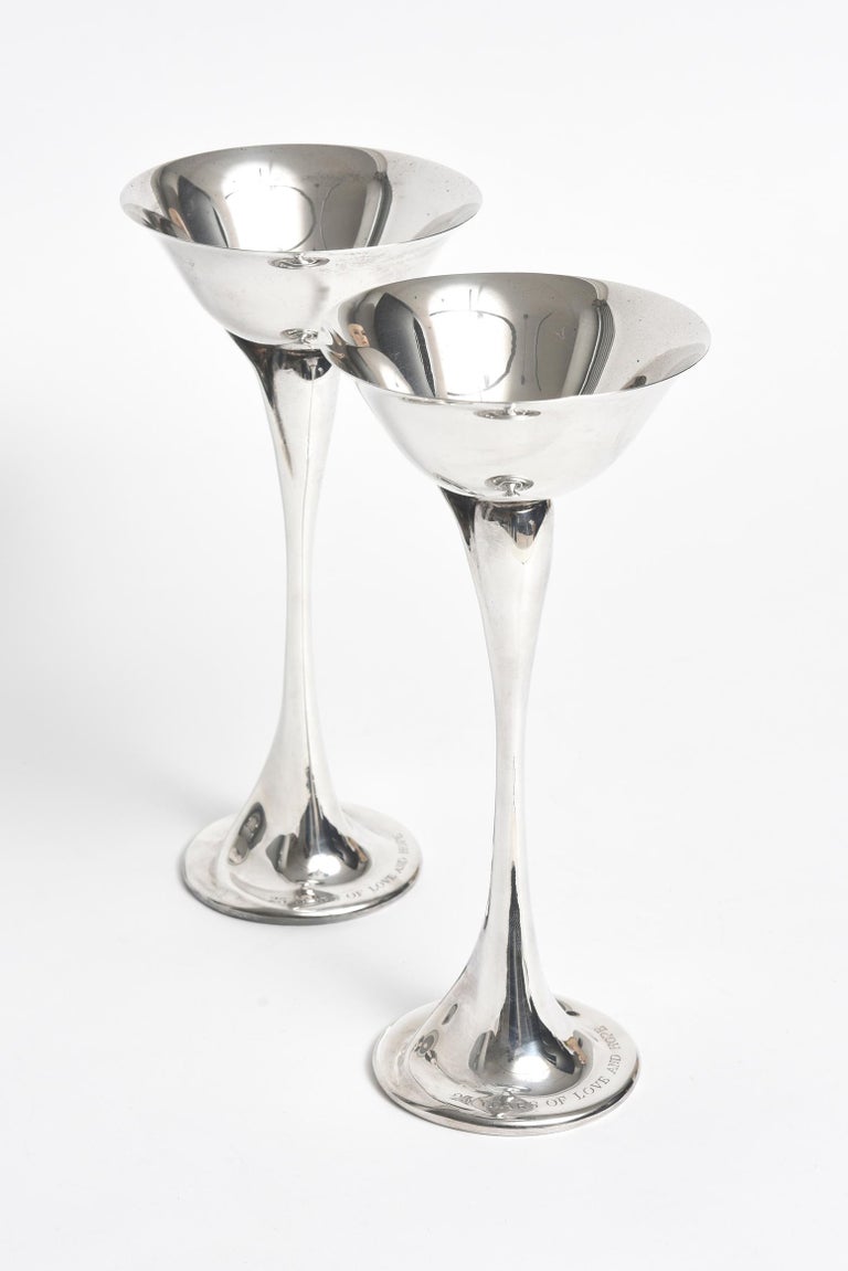 Pair of Tiffany and Co. Elsa Peretti Sterling Silver Champagne Cups