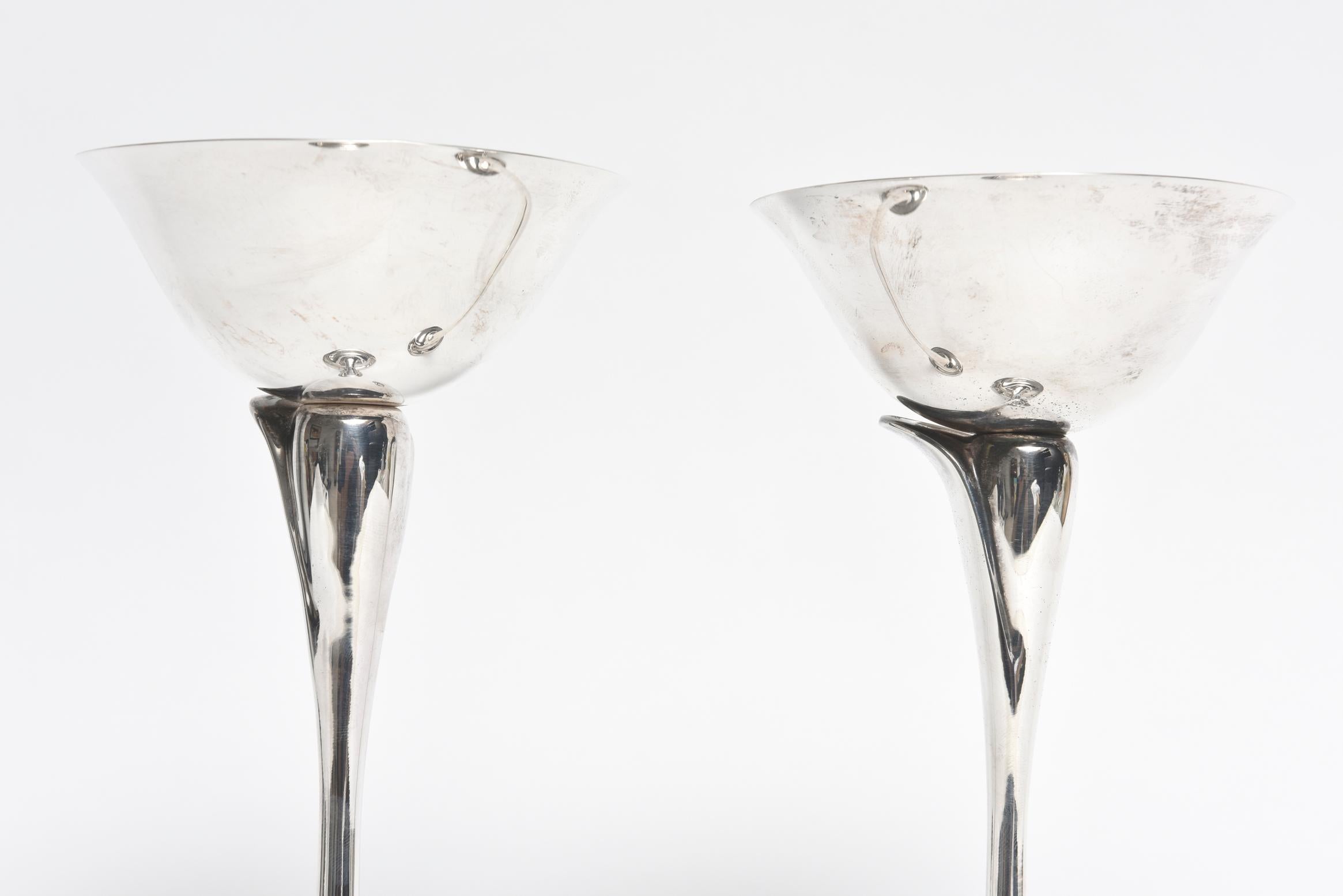 Pair of Tiffany & Co. Elsa Peretti Sterling Silver Champagne Cups Glasses 1
