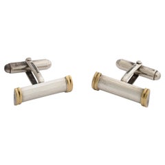 Pair of Tiffany 
Co Estate Cufflinks 18k Gold and Sterling Silver TIF613
