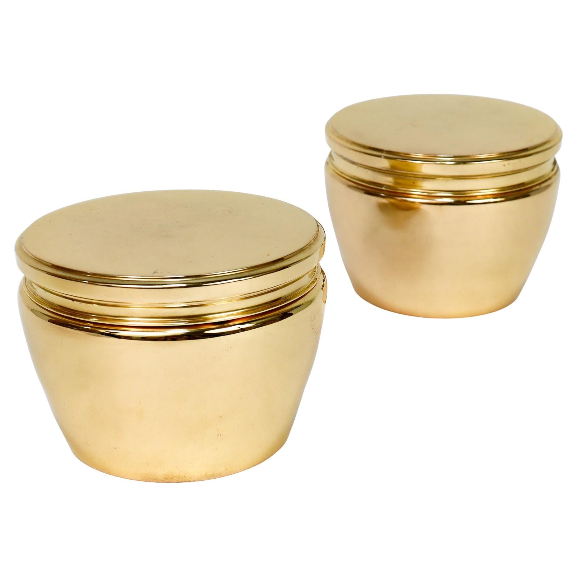 Coppia di Tiffany 
Co. Scatole in argento sterling dorato, n. 21618 in vendita