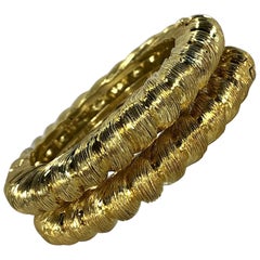 Pair of Tiffany & Co. Gold Rope Design Bangle Bracelets