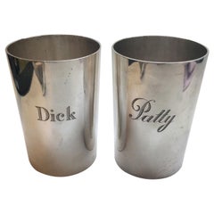 Pair of Tiffany & Co. Heavy Sterling Silver Tumblers