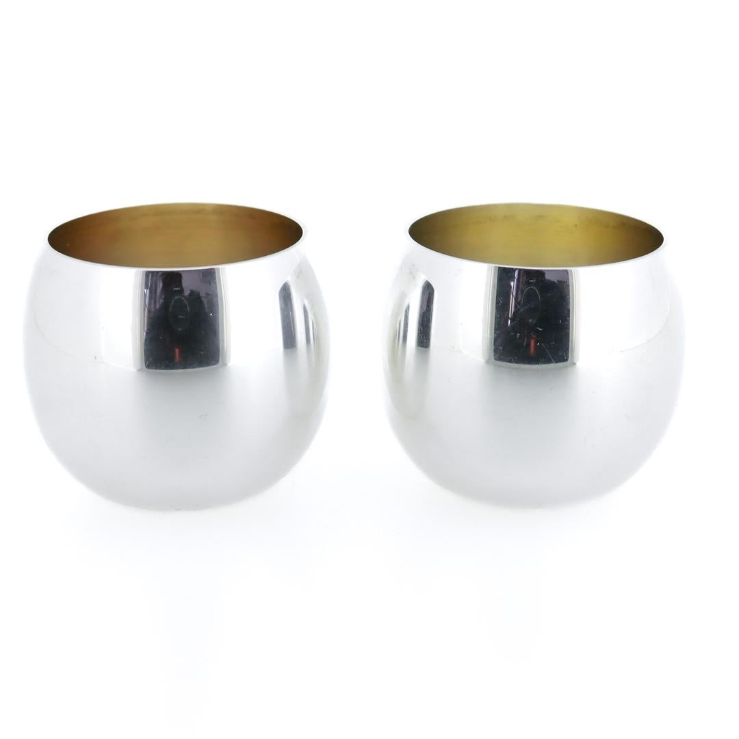 Unknown Pair of Tiffany & Co. Mid-Century Modern Sterling Silver Shot or Sake Cups For Sale