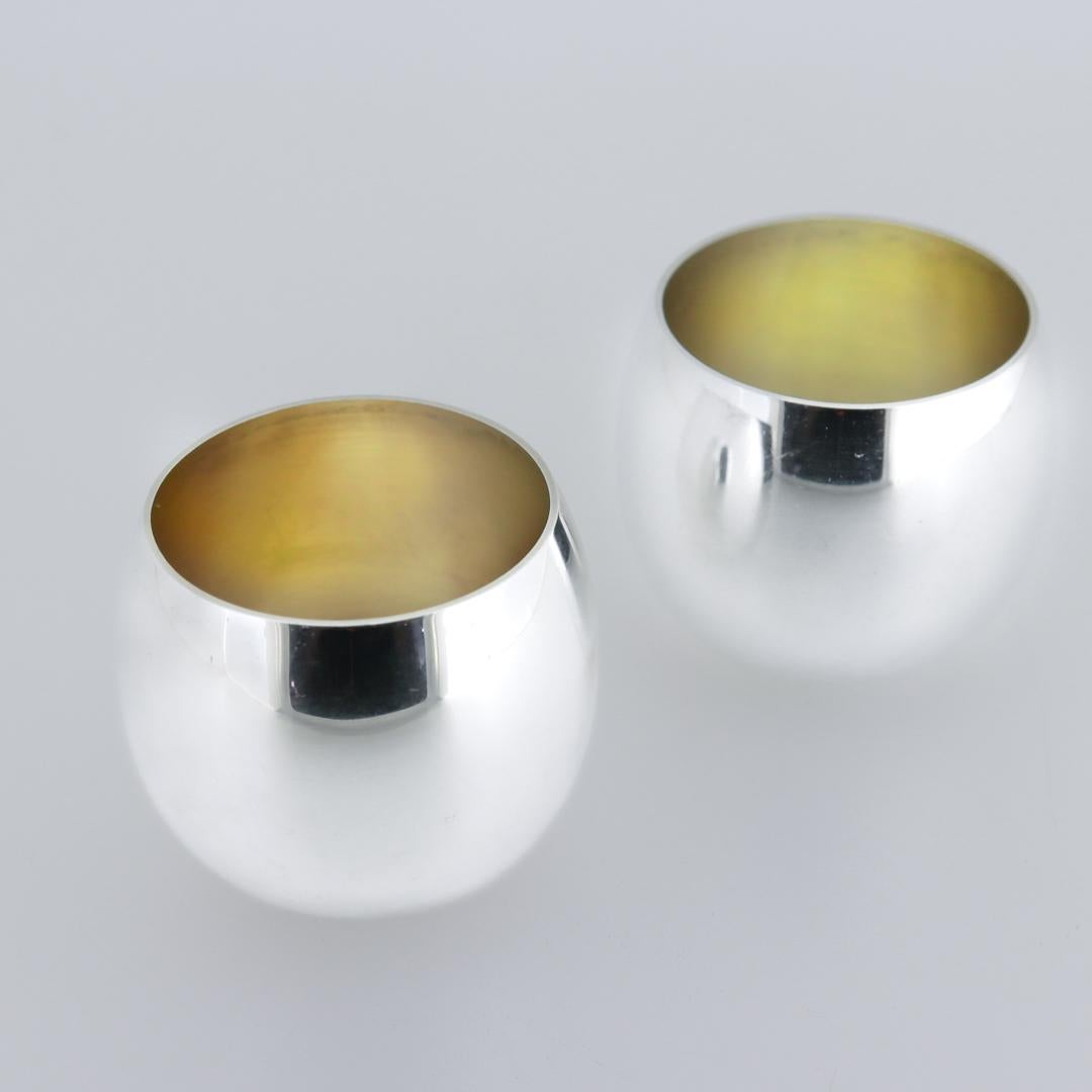 Pair of Tiffany & Co. Mid-Century Modern Sterling Silver Shot or Sake Cups For Sale 2