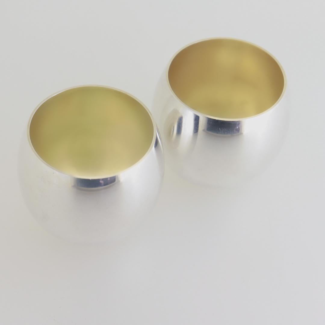 20th Century Pair of Tiffany & Co. Mid-Century Modern Sterling Silver Shot or Sake Cups