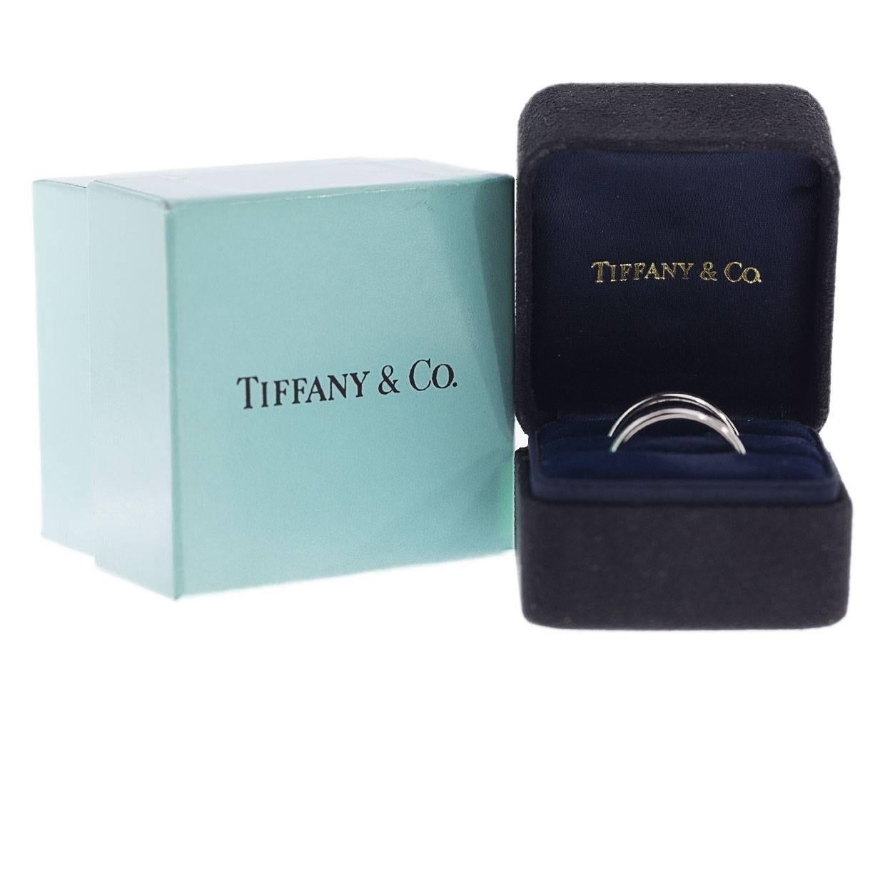 Pair of Tiffany & Co. Platinum Ladies Wedding Band Stack Rings 2