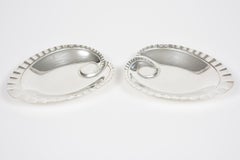 Pair of Tiffany & Co. Scalloped Heart Shaped Sterling Silver Candy Dish Bowls