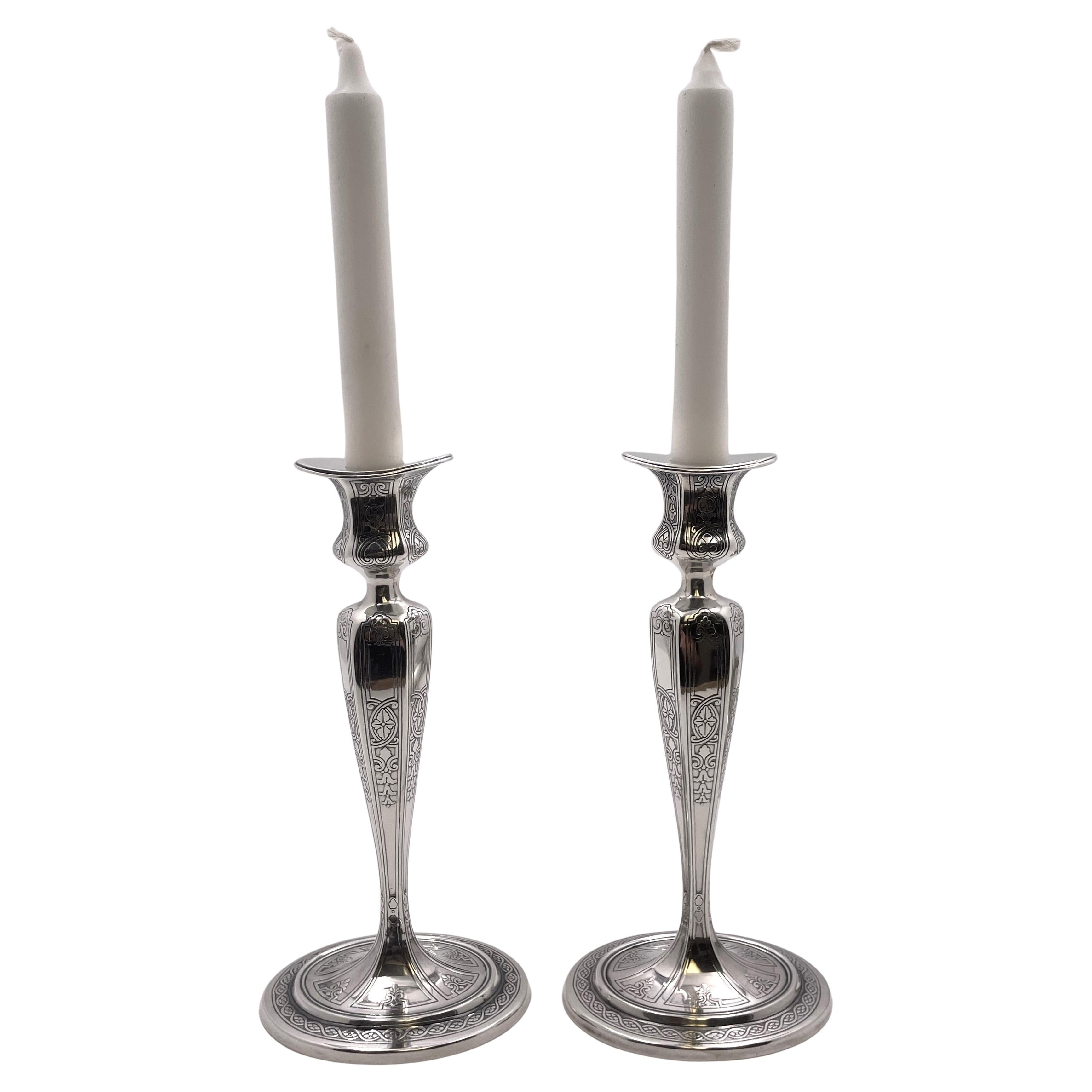Pair of Tiffany & Co. Sterling Silver 1910 Candlesticks