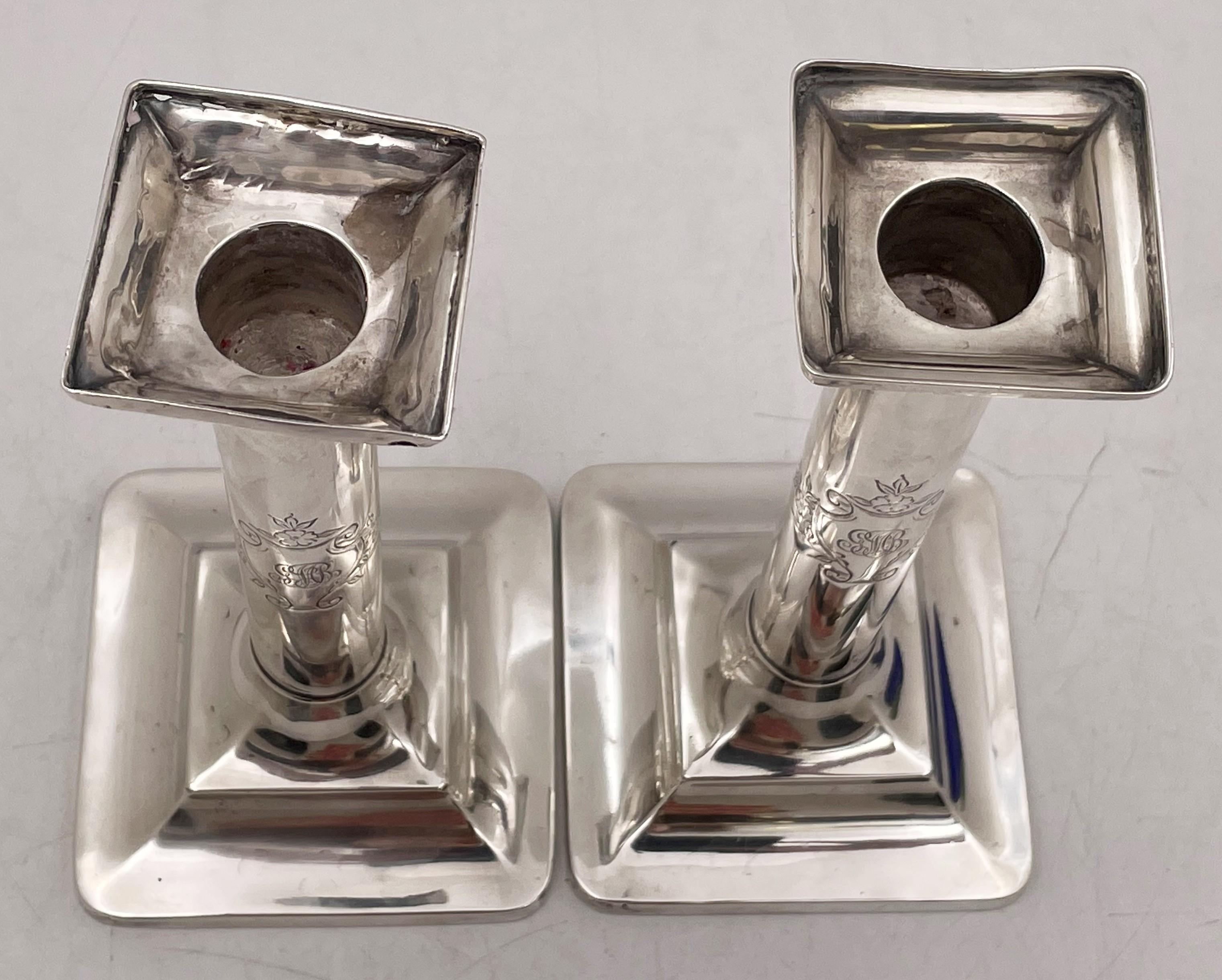 Pair of Tiffany & Co. Sterling Silver Candlesticks from 1903 In Good Condition For Sale In New York, NY
