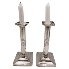 Pair of Tiffany & Co. Sterling Silver Candlesticks from 1903
