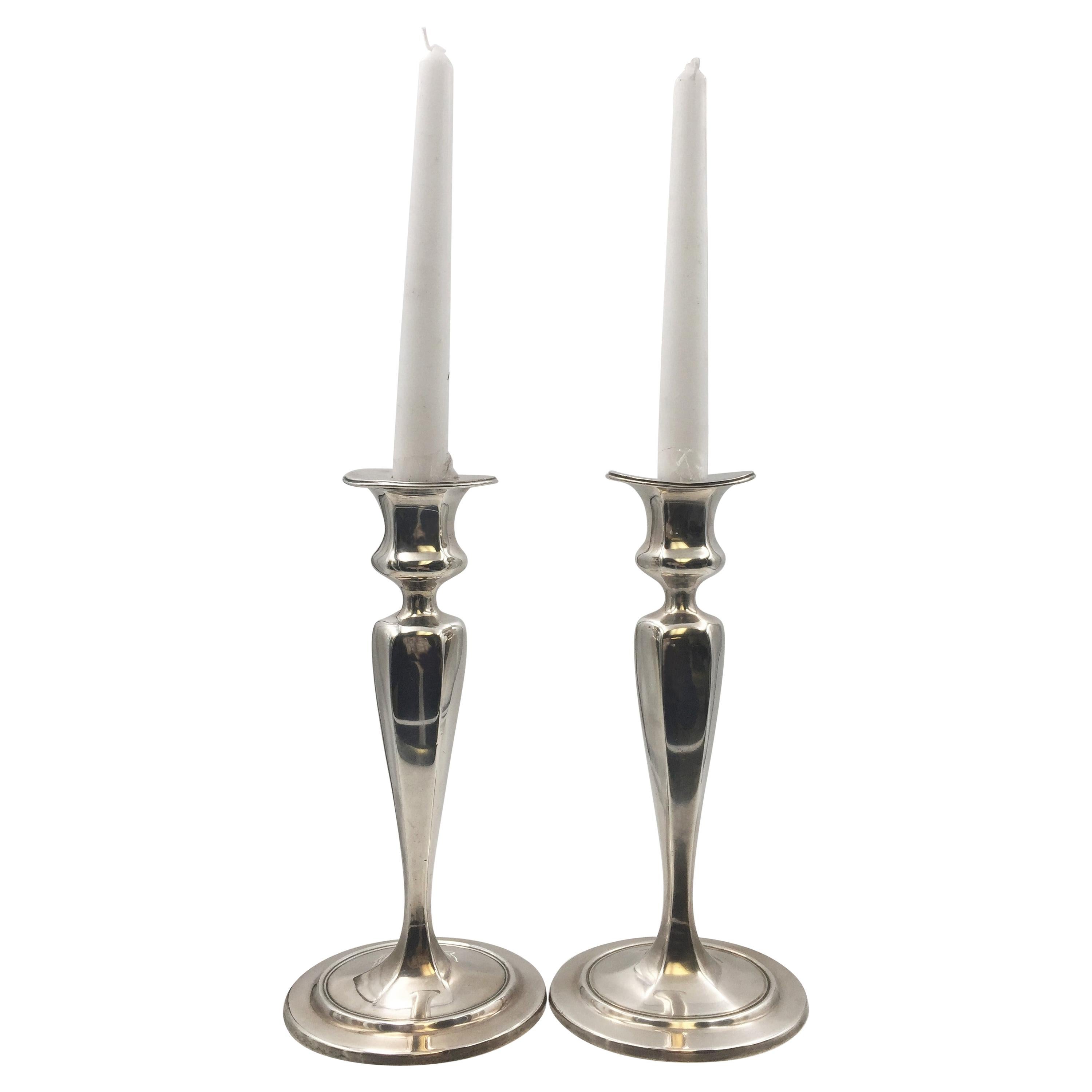 Pair of Tiffany & Co. Sterling Silver Candlesticks from 1910