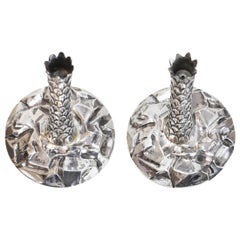 Pair of Tiffany & Co. Sterling Silver Palm Tree Candlesticks, De Vecchi Gabriele