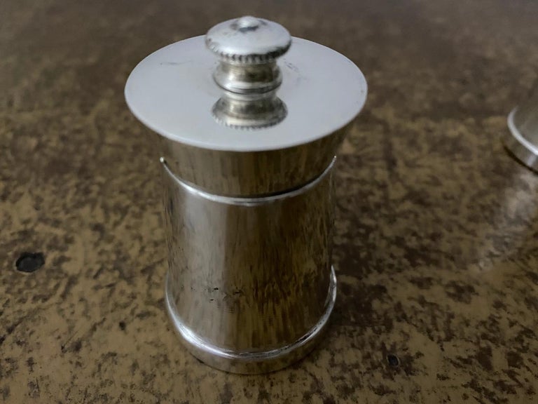 Mid-Century Modern Pair of Tiffany & Co. Sterling Silver Salt & Pepper Shaker For Sale