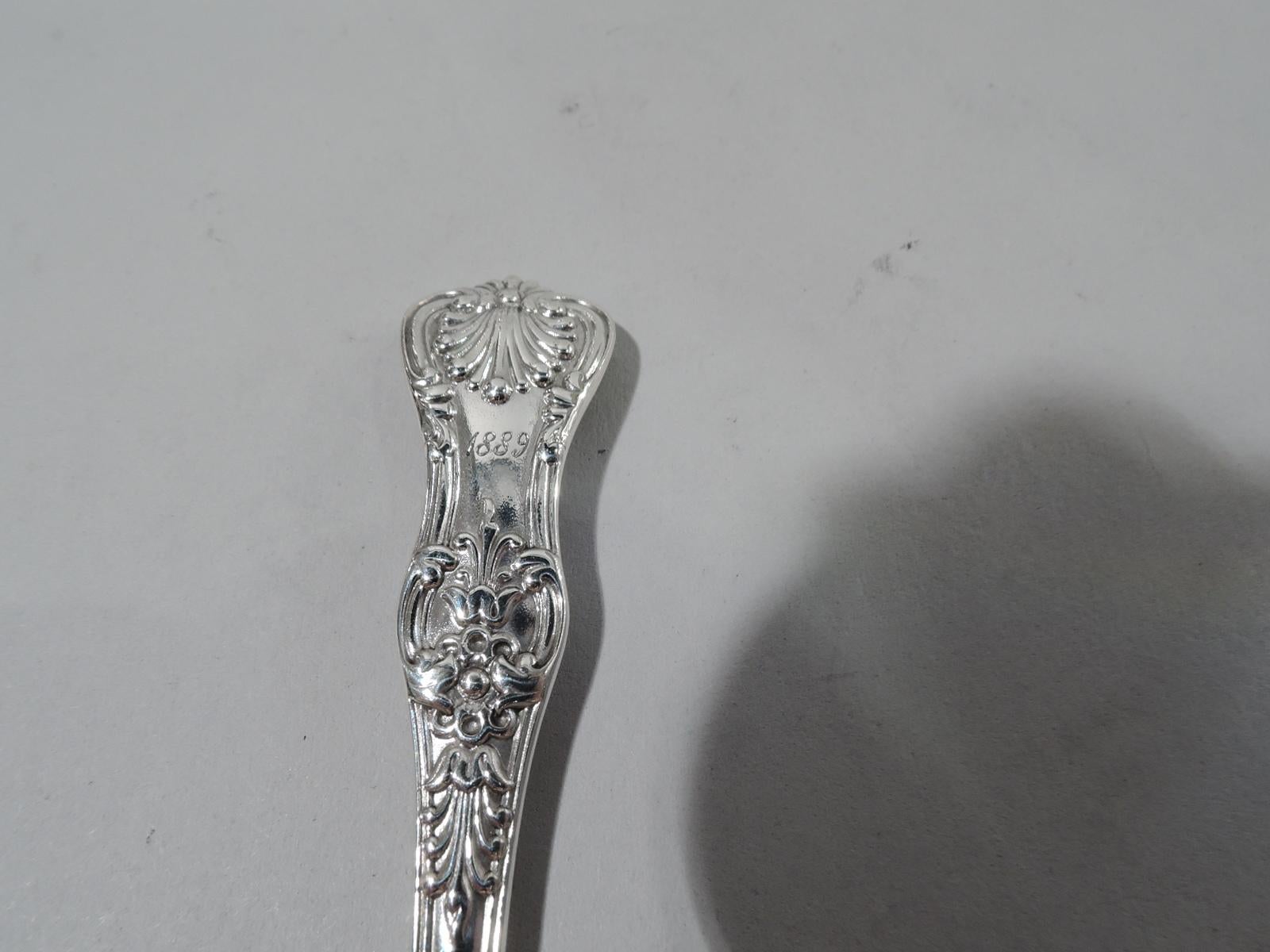 American Pair of Tiffany English King Sterling Silver Master Salt Spoons