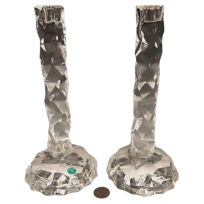 Pair of Tiffany Faux Rock Crystal Candlesticks by Van Day Truex, 20th Century For Sale