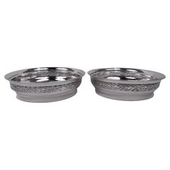 Pair of Tiffany Modern Sterling Silver Wine Bottle Coasters