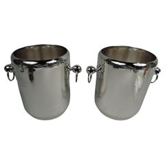 Pair of Tiffany Modern Sterling Silver Wine Coolers