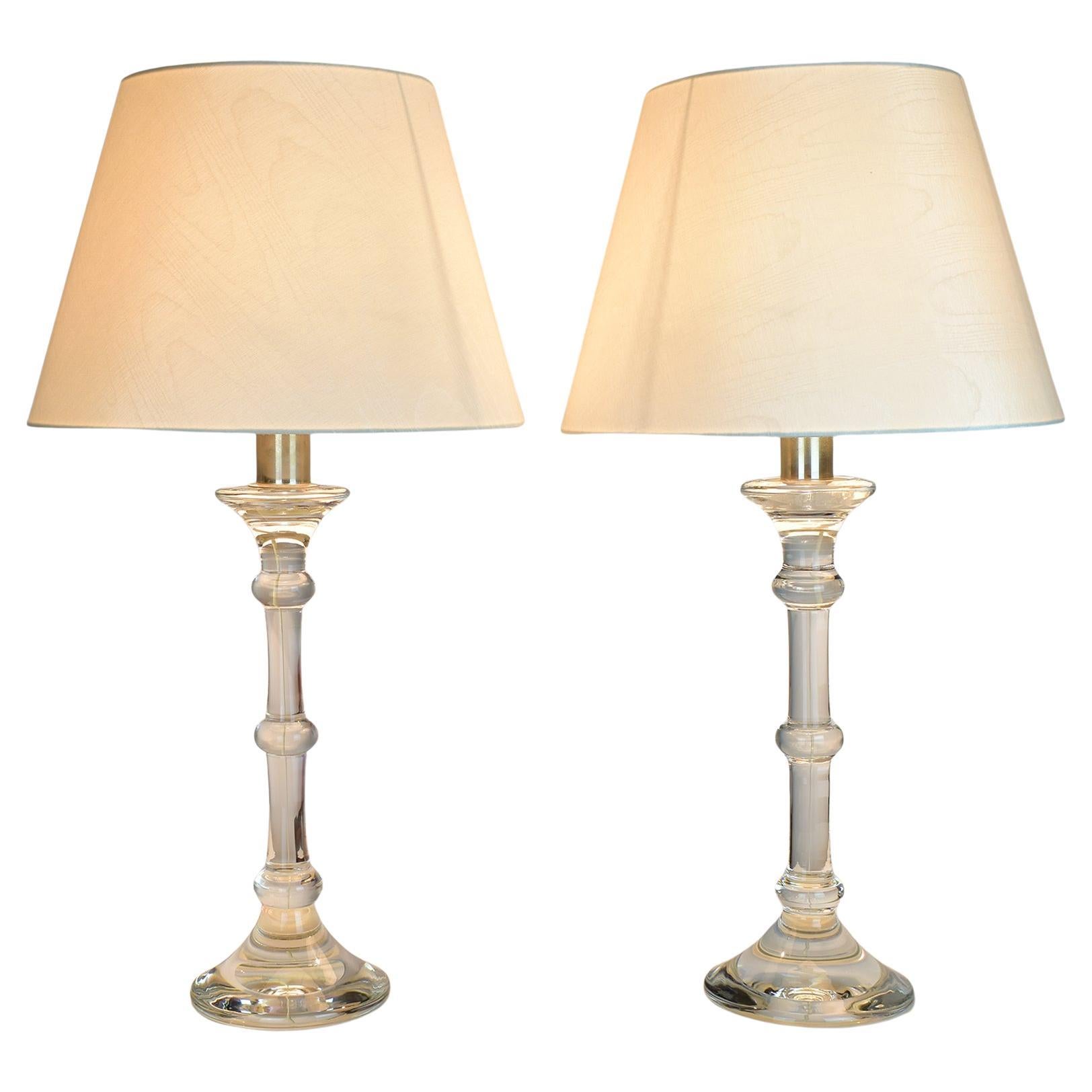 Pair of Tiffany Table Lamps by Ingo Maurer 
Val St. Lambert 1969