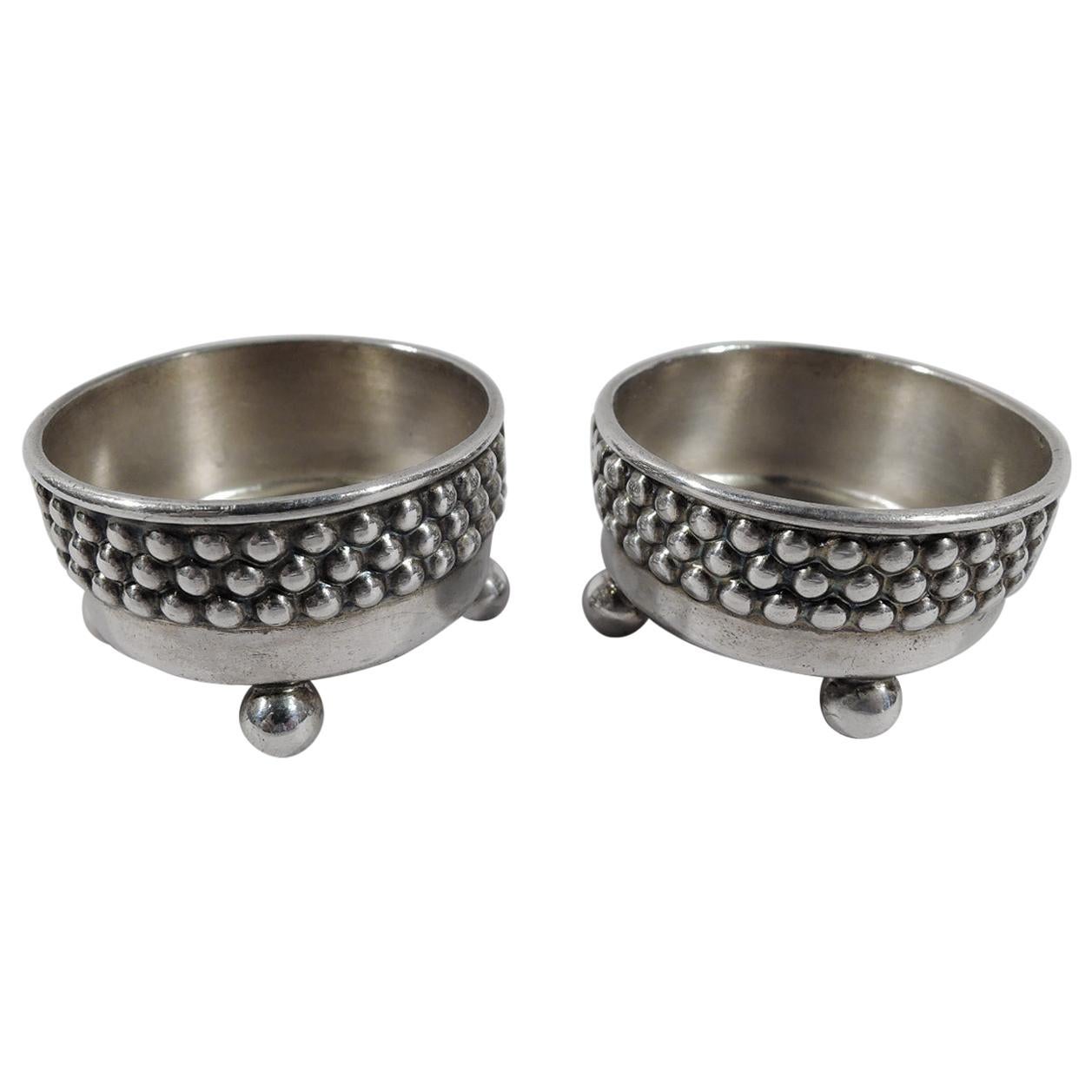 Pair of Tiffany Victorian Modern Sterling Silver Open Salts