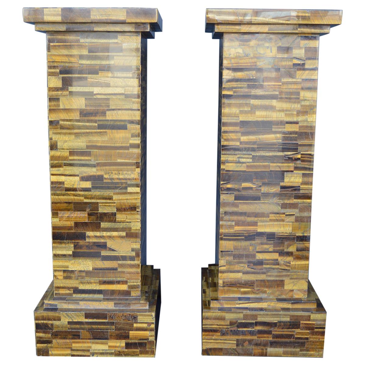 Pair of Tiger Eye Pedestals