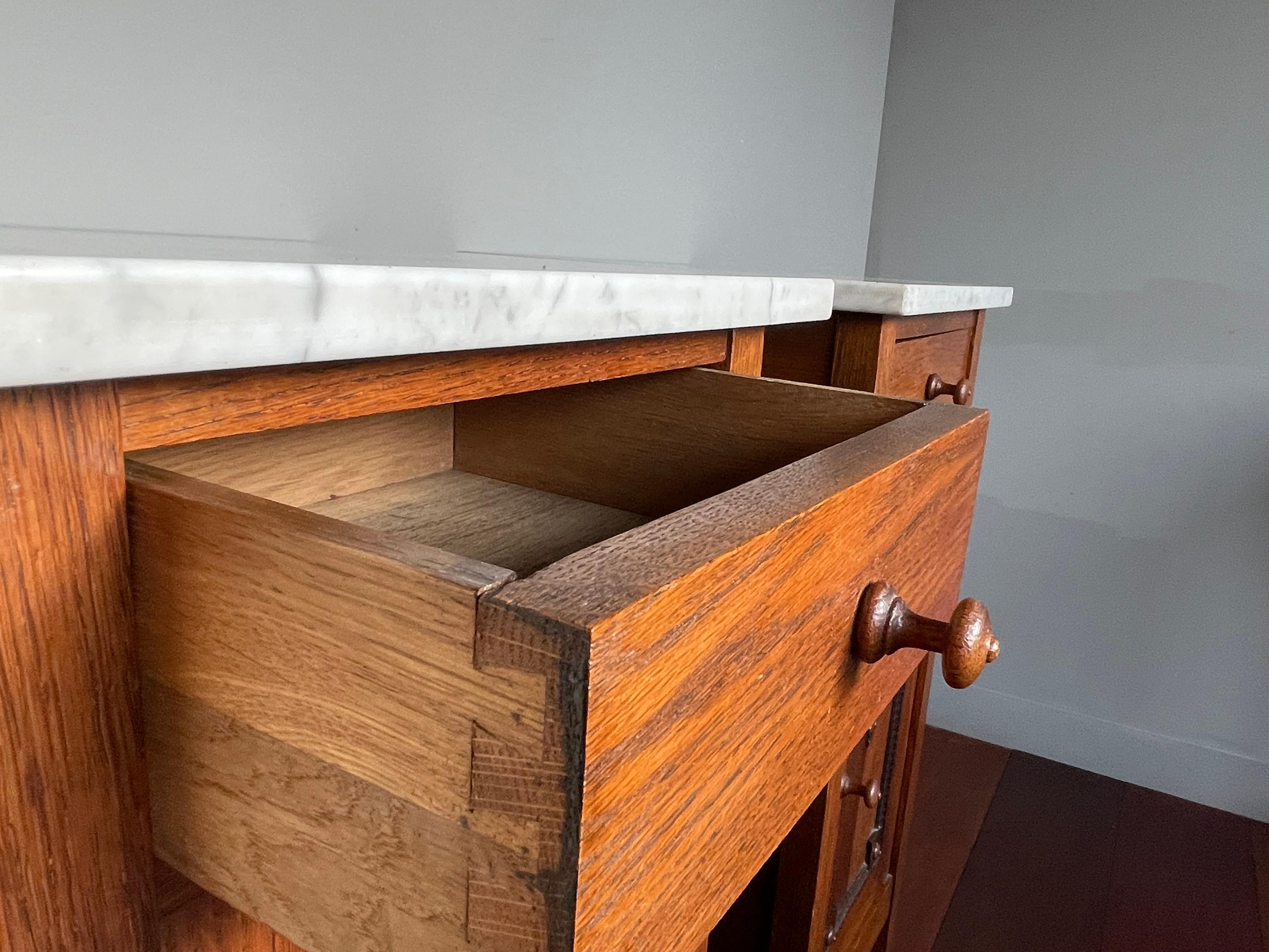 antique tiger oak nightstand