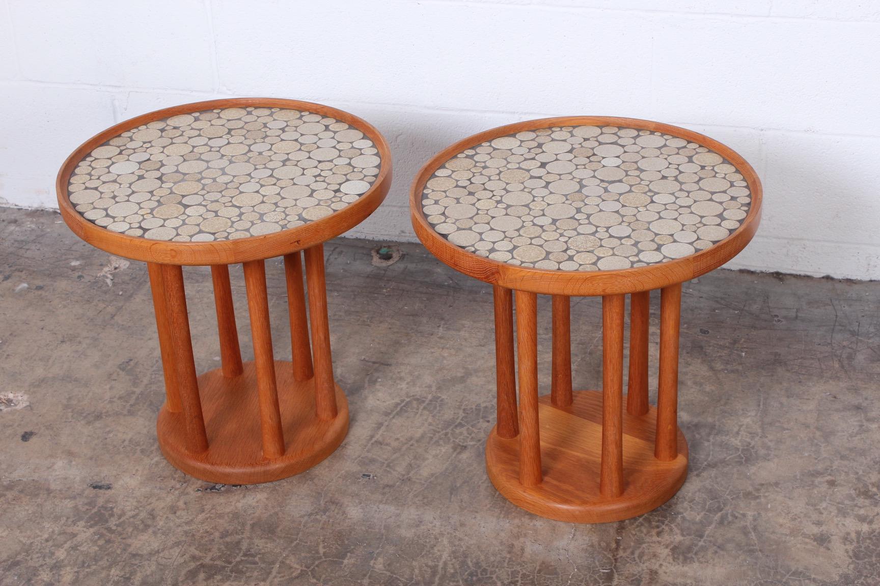 Pair of Tile Tables by Gordon Martz In Good Condition In Dallas, TX
