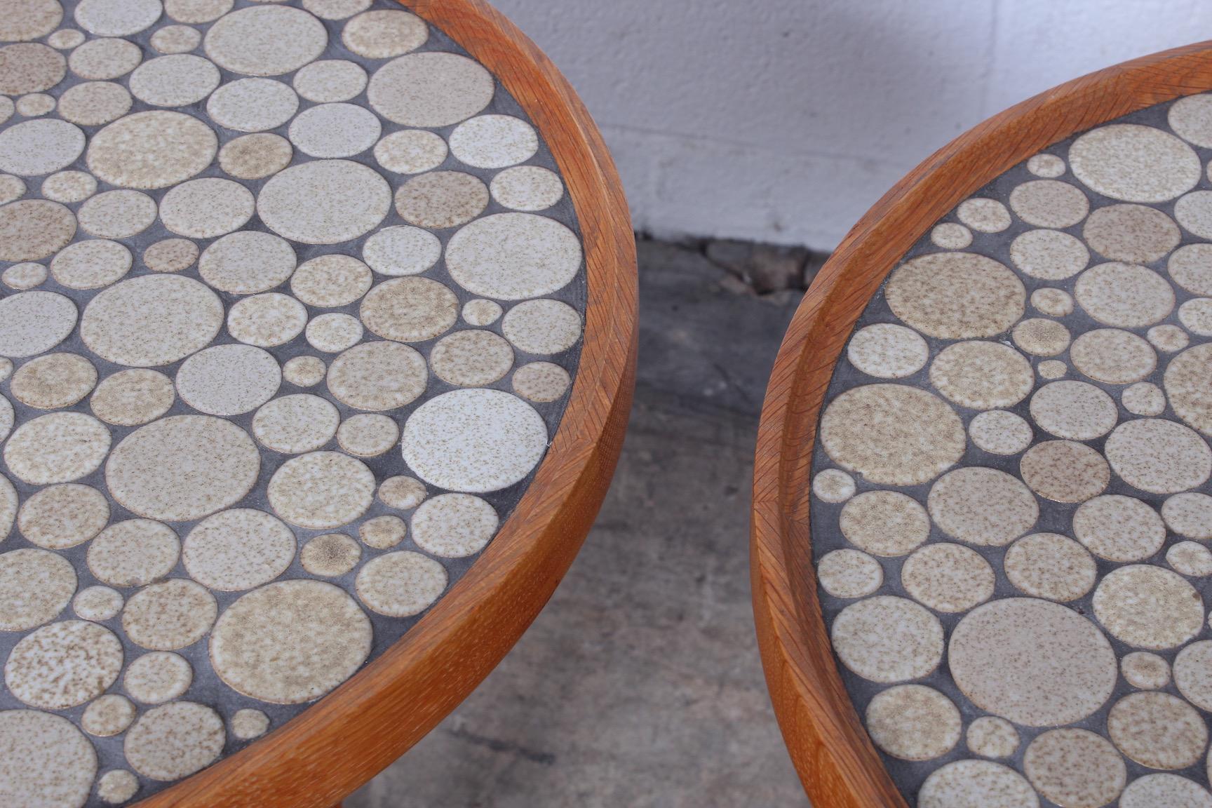 Pair of Tile Tables by Gordon Martz 1