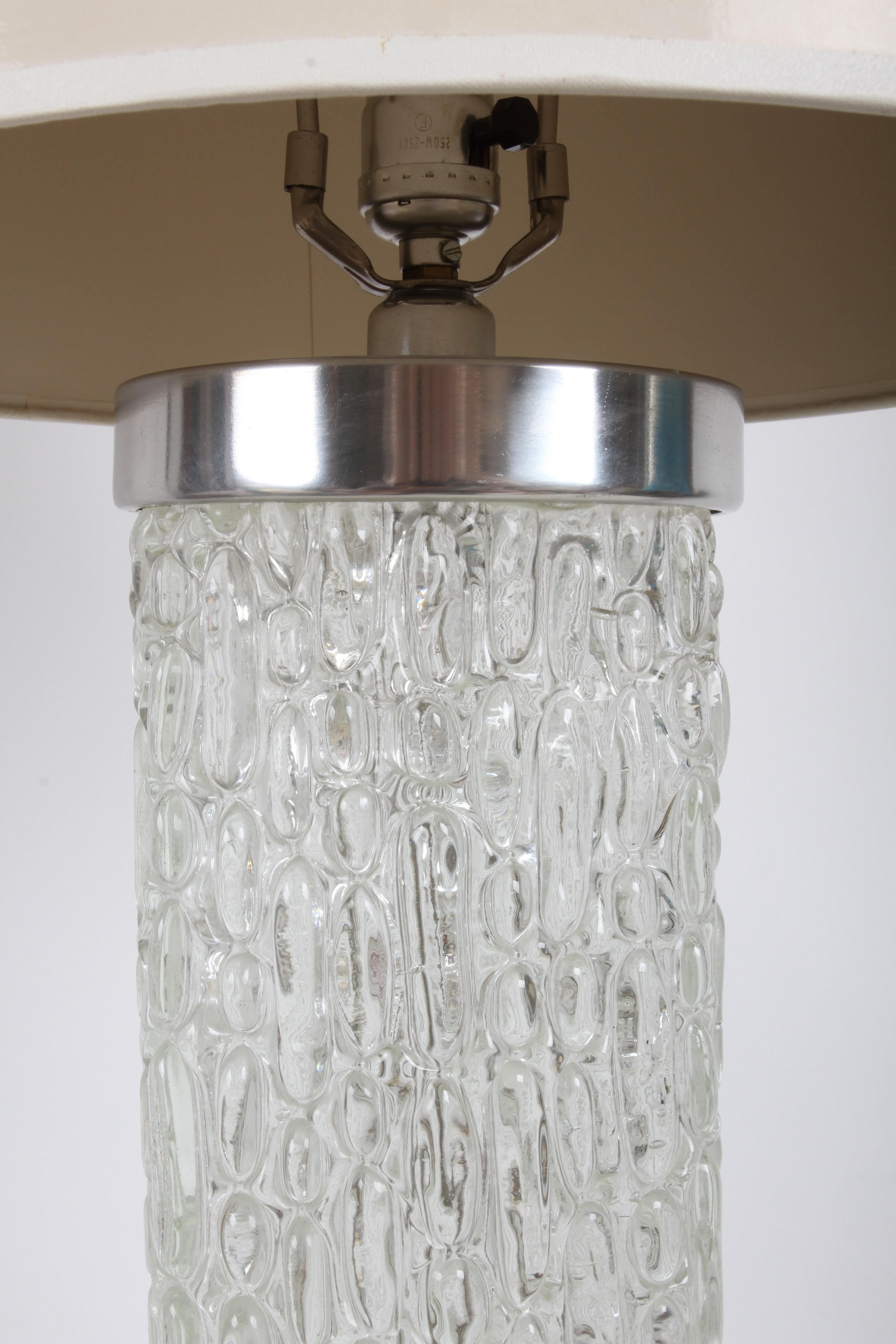 Pareja de lámparas de sobremesa Timo Sarpaneva Iittala estilo Festivo de cristal texturado y cromo en venta 4