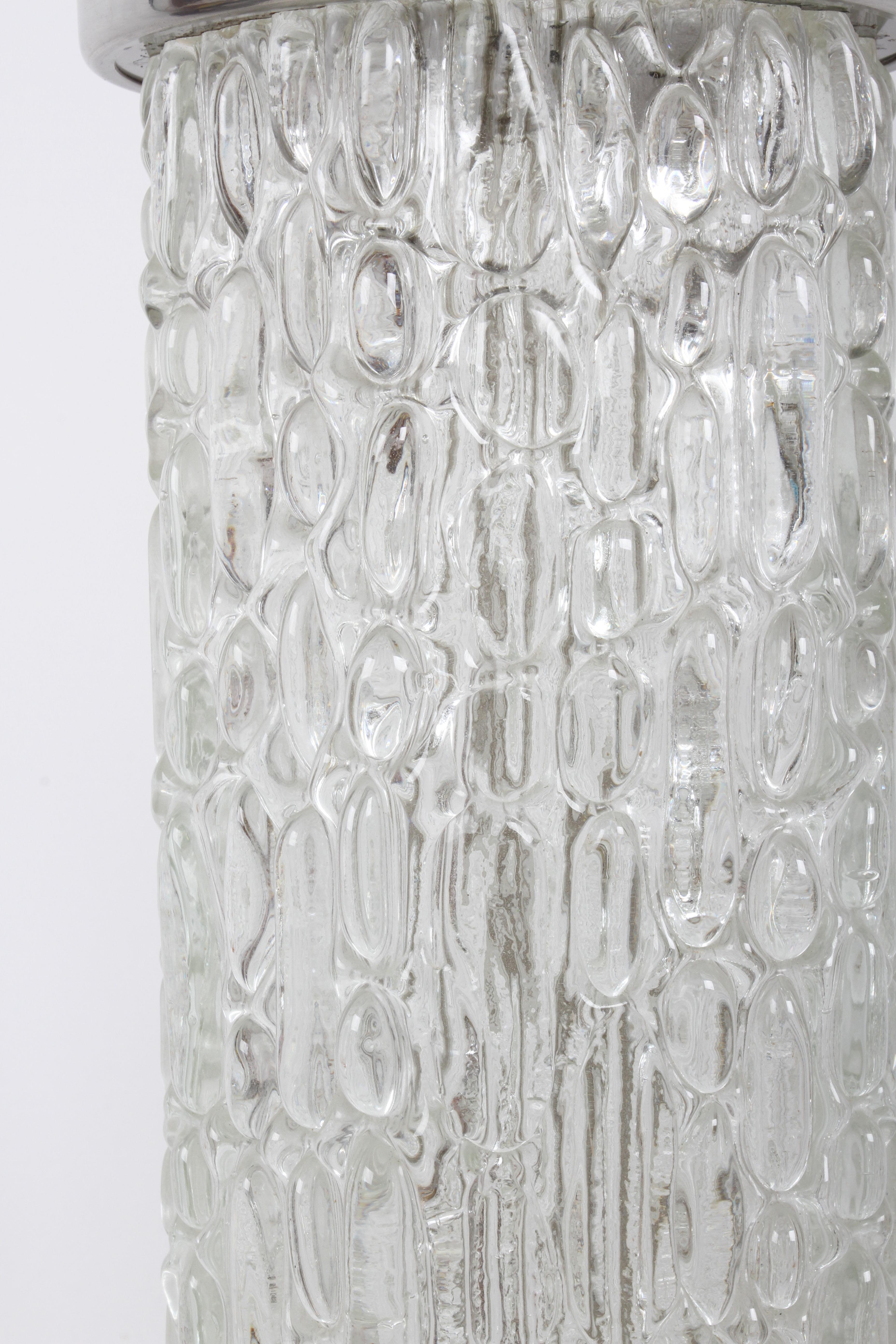 Pareja de lámparas de sobremesa Timo Sarpaneva Iittala estilo Festivo de cristal texturado y cromo Moldeado en venta