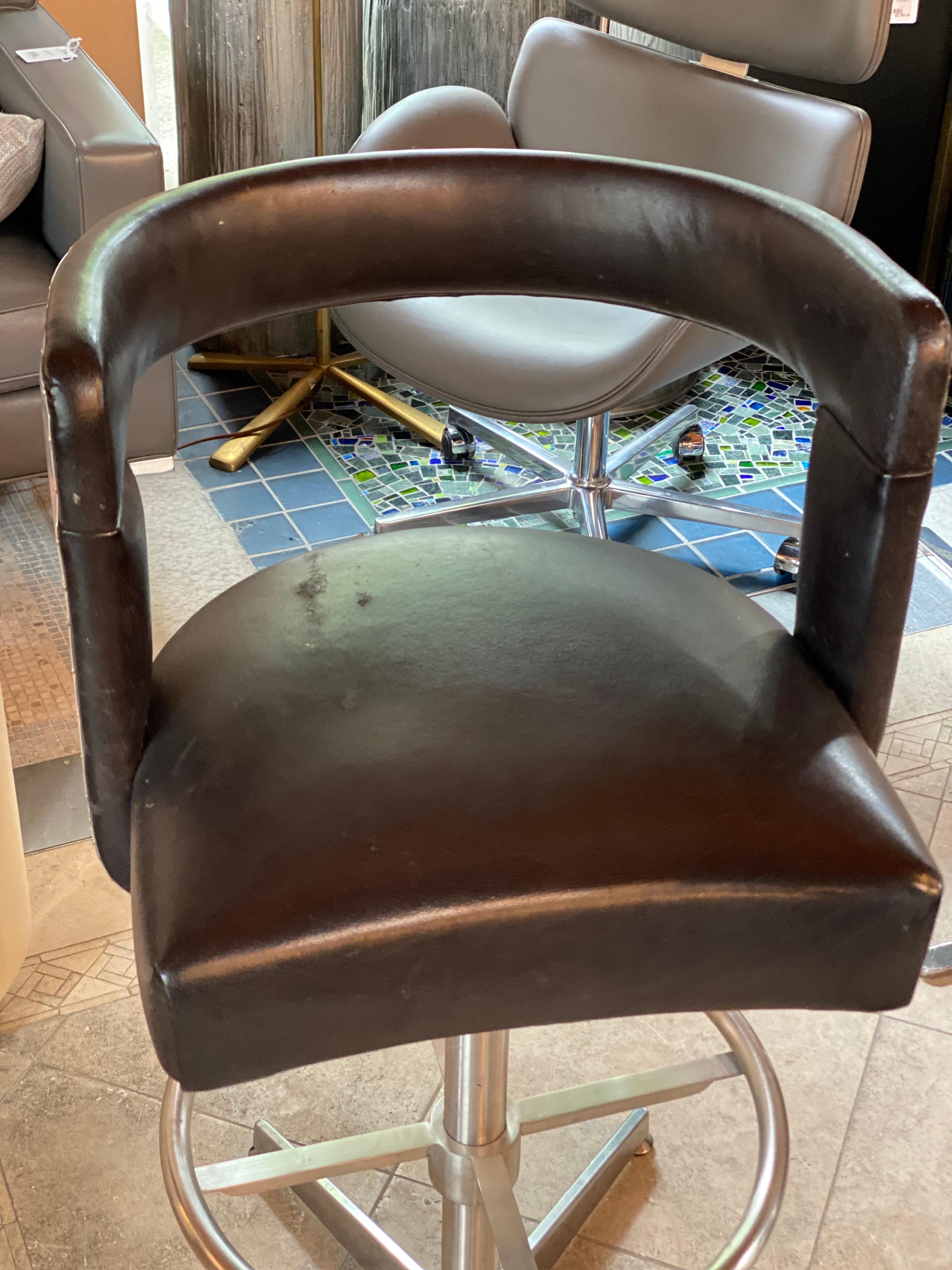 20th Century Pair of Timothy Oulton Circus Leather Barstools