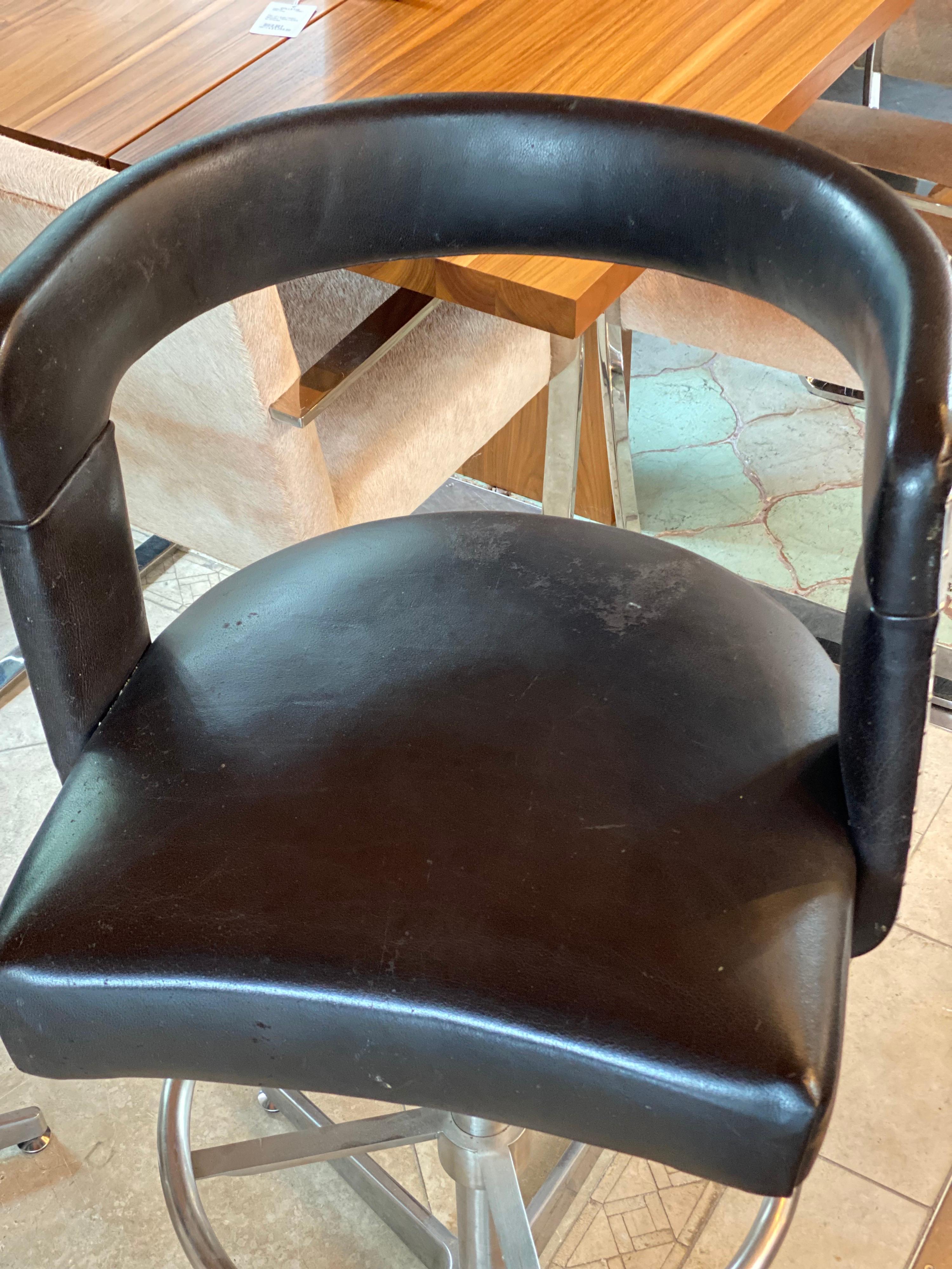 Pair of Timothy Oulton Circus Leather Barstools 1
