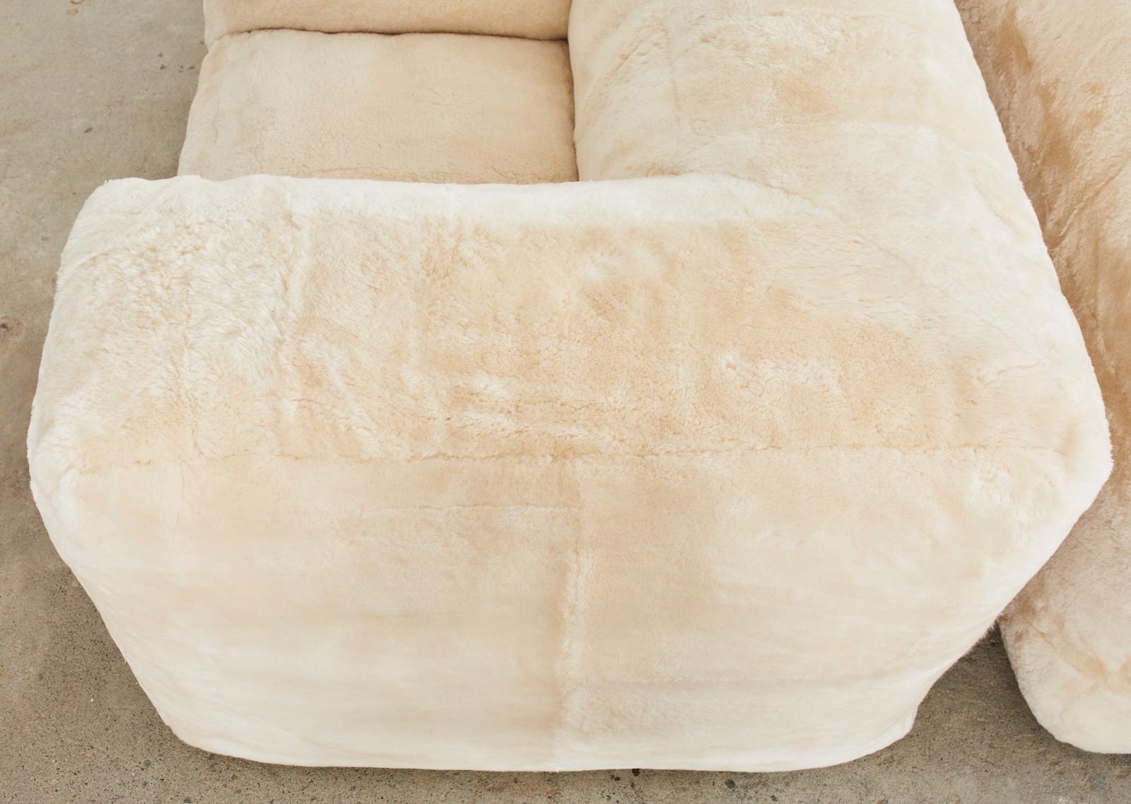 Pair of Timothy Oulton for Restoration Hardware Sheepskin Lounge Chairs For Sale 4