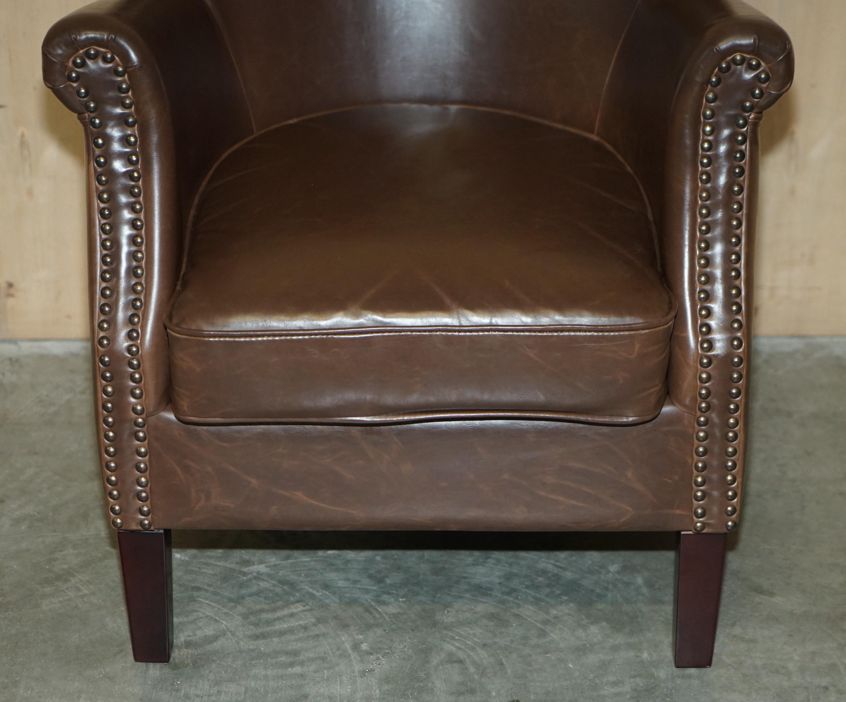halo little professor leather armchair biker tan