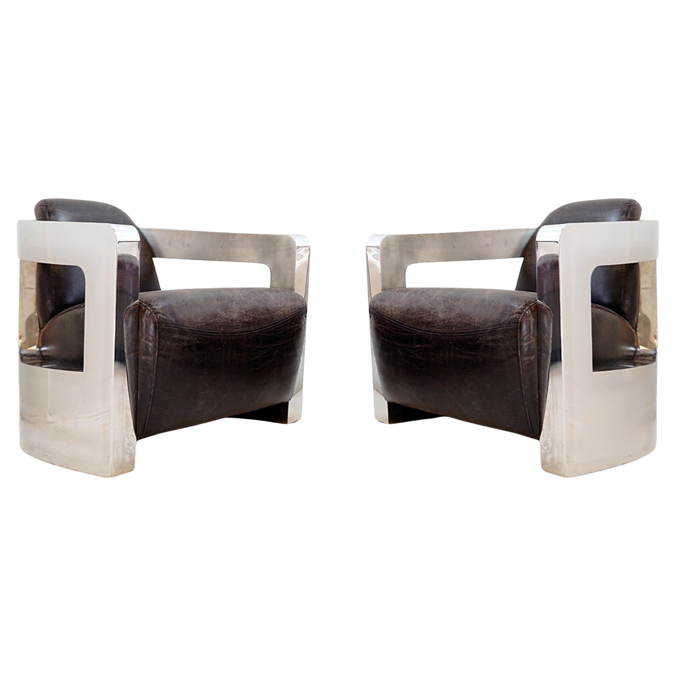Pair of Timothy Oulton "Mars" Armchairs - 2009 en vente