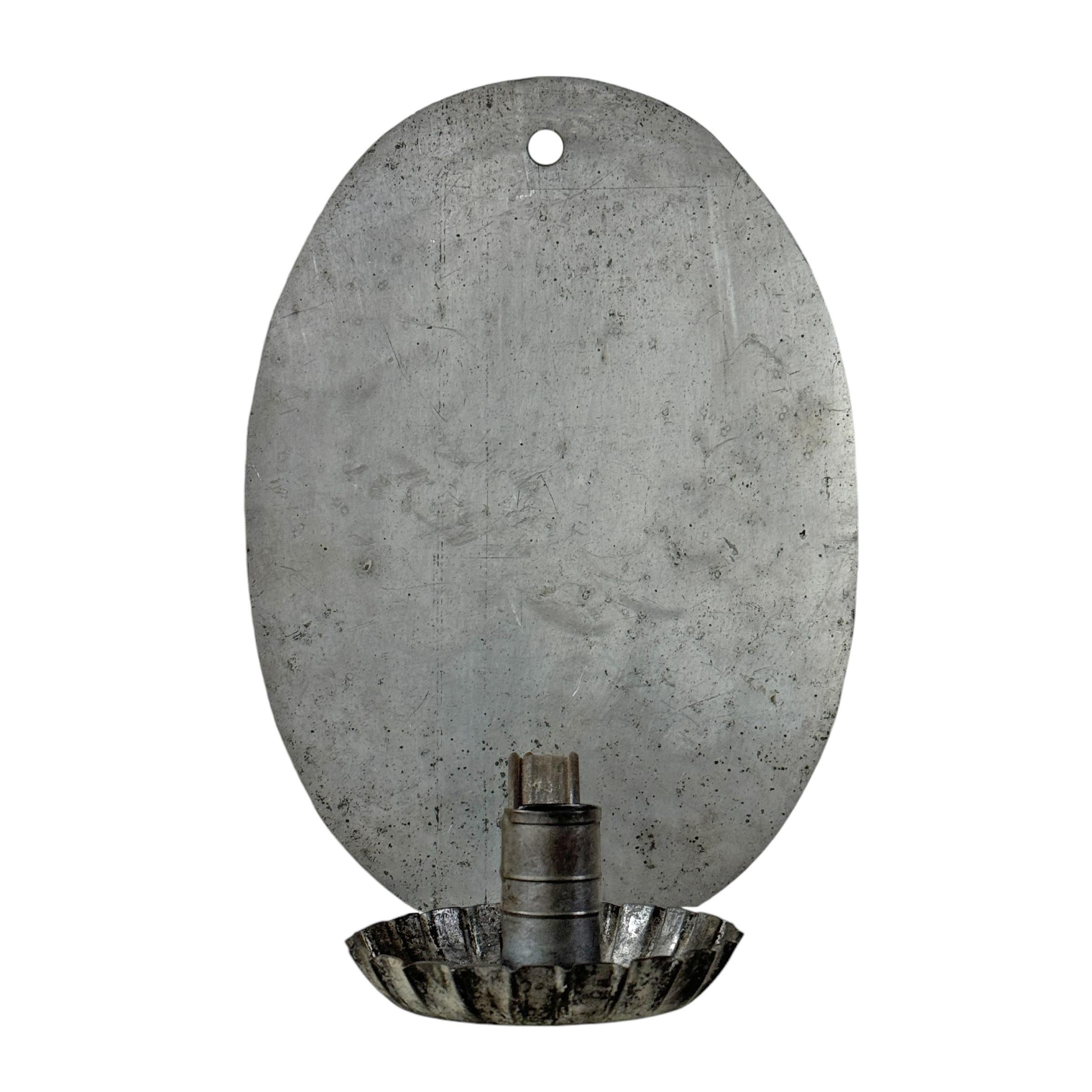 20th Century Pair of Tin American Colonial-Inspired Candle Sconces For Sale