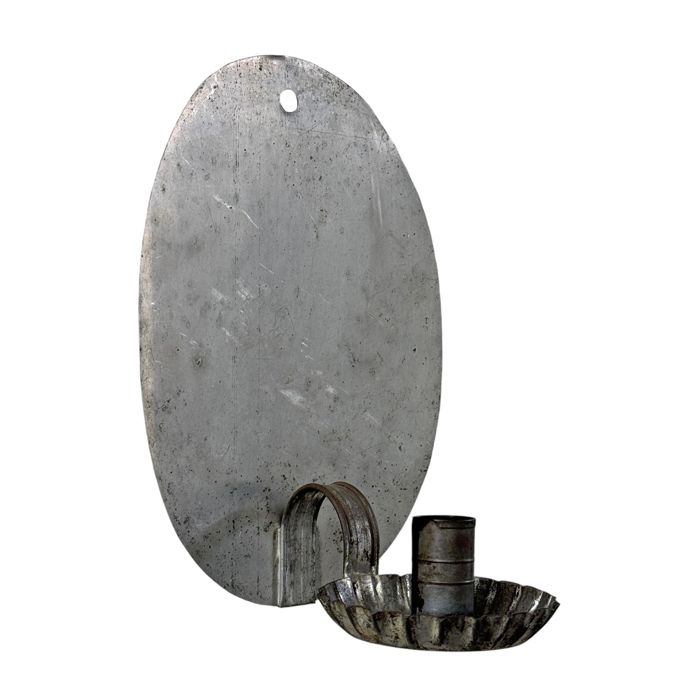 Pair of Tin American Colonial-Inspired Candle Sconces For Sale 1